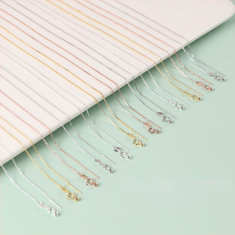 Огърлица с кръст висулка на O-връзка, геометричен мотив кутия, 925 сребро, електроплатиране