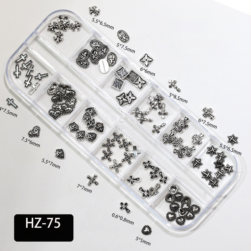 Метални украси за маникюр с кръст и сърцевидни шарки; ретро стил, прост дизайн; серия Star Wars