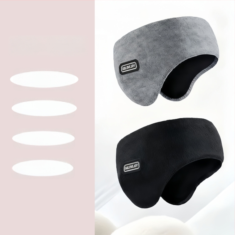 Galvos uždengti ausų šildytuvai, skirti lauko naudojimui rudenį ir žiemą, pūkų medžiaga, vienos spalvos raštas, išlaiko šilumą