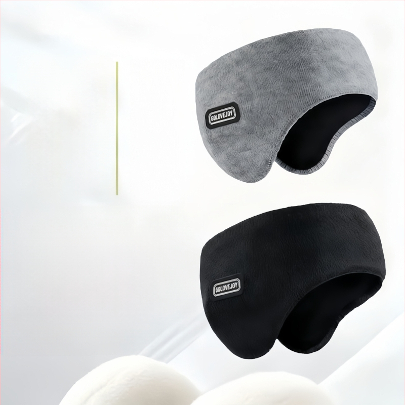 Galvos uždengti ausų šildytuvai, skirti lauko naudojimui rudenį ir žiemą, pūkų medžiaga, vienos spalvos raštas, išlaiko šilumą