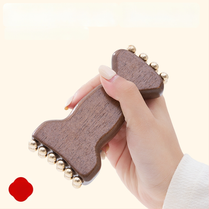 Гуа Ша инструмент за лице от масивно дърво за повдигане, меридиан масаж, костно-форма дизайн, кръгла масажна глава, ръчен режим