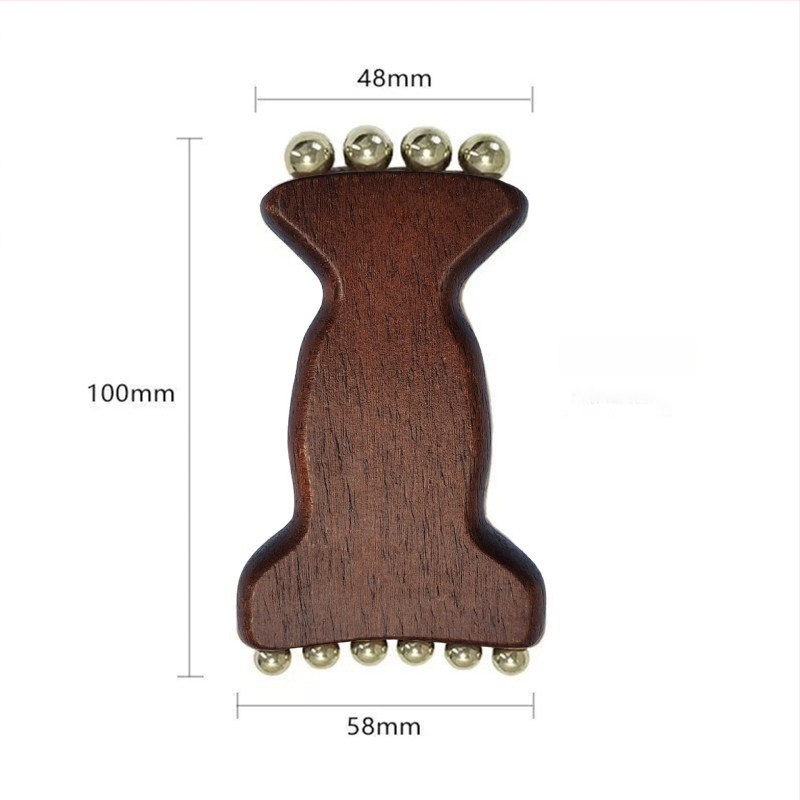 Гуа Ша инструмент за лице от масивно дърво за повдигане, меридиан масаж, костно-форма дизайн, кръгла масажна глава, ръчен режим