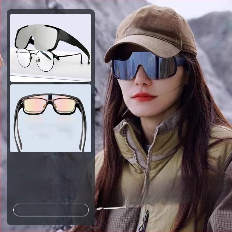 Ochelari de munte pentru femei – cu dioptrie 1 pentru miopie, protecție împotriva vântului și UV, ramă completă din rășină, pentru ciclism