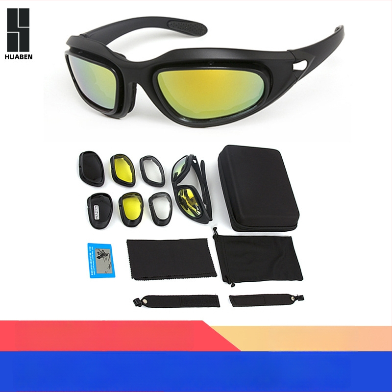 Ochelari tactici pentru sporturi în aer liber – model C5 Tactical, Material PC, lentile interschimbabile