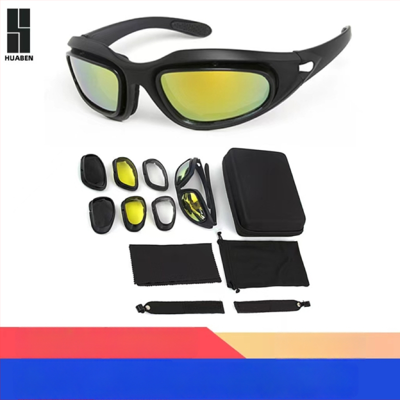 Ochelari tactici pentru sporturi în aer liber – model C5 Tactical, Material PC, lentile interschimbabile