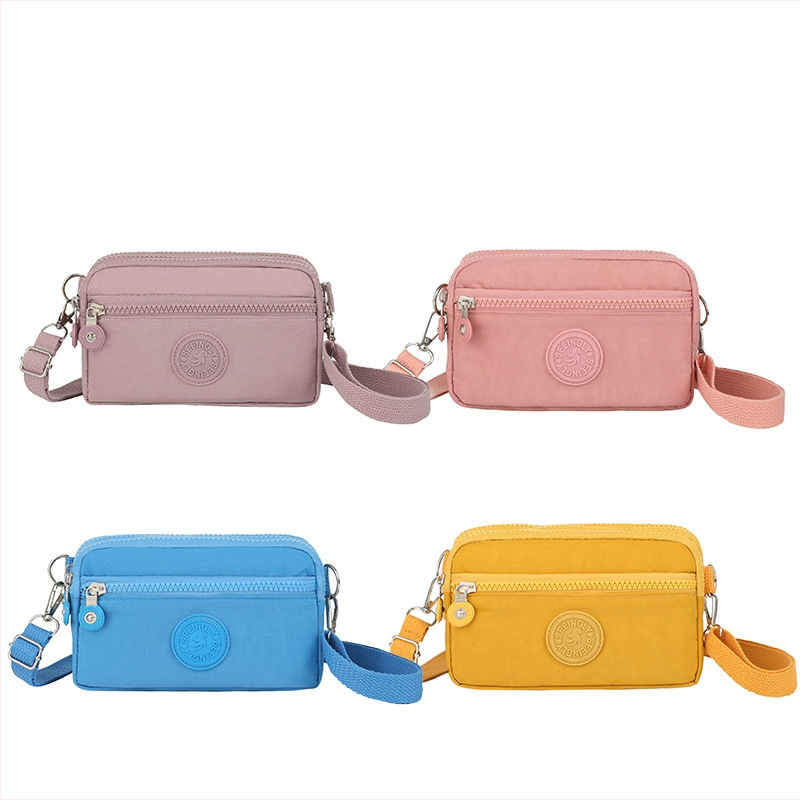 Кръстосана чанта за мобилен телефон, нейлон, стил градска простота, хоризонтална квадратна форма, с цип, тегло 0,12 кг