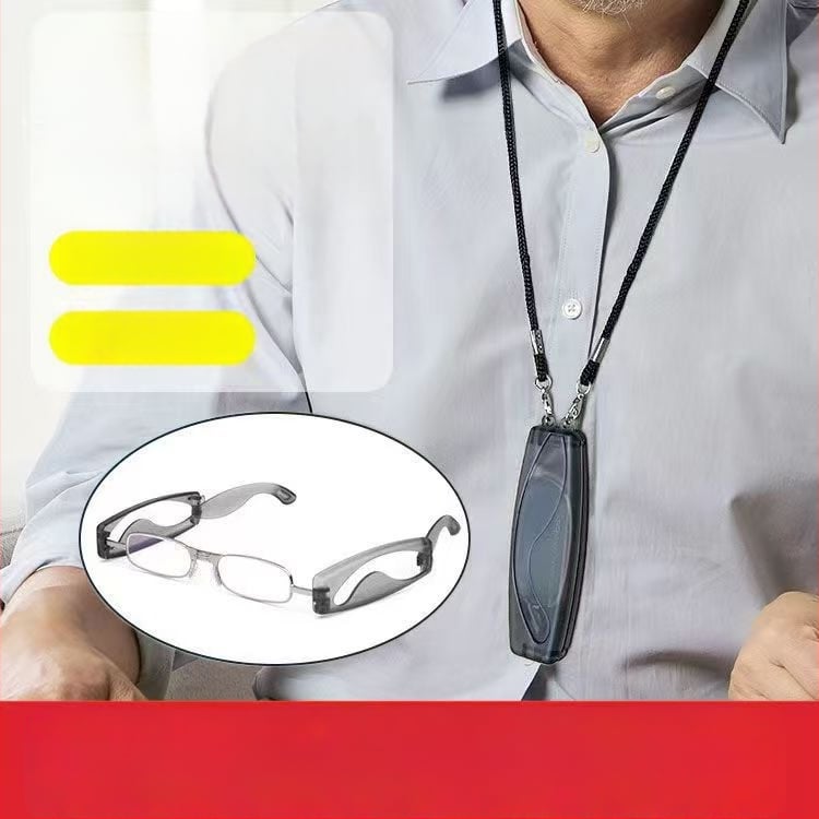 Skaitymo akiniai, sulankstomi aplink kaklą, mėlynos šviesos apsauga, pilnas rėmas, metaliniai rėmai