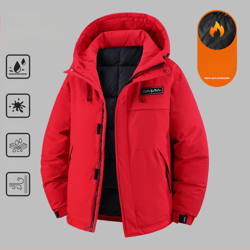 Geacă din bumbac cu căptușeală, croială lejeră, glugă, căldură densă, stil cardigan urban, fermoar, exterior și căptușeală poliester, iarnă 2025