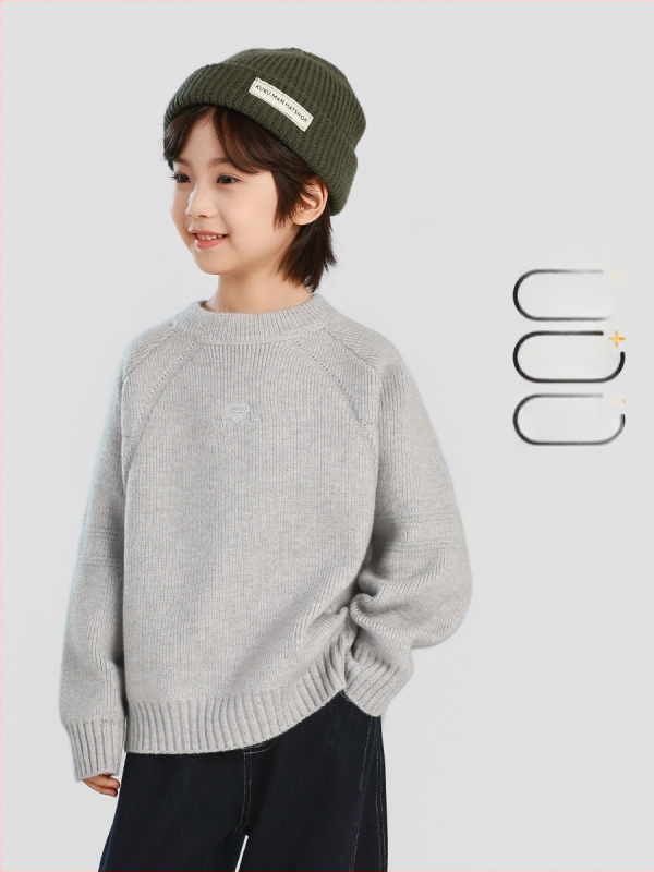 Pulover tricotat pentru copii, grosime mare – guler mediu, mâneci lungi, amestec acrilic