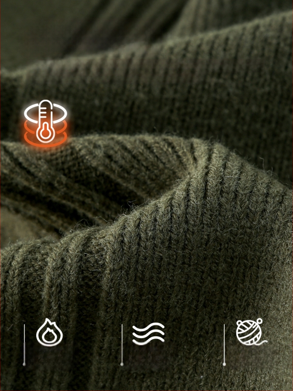 Pulover tricotat pentru copii, grosime mare – guler mediu, mâneci lungi, amestec acrilic