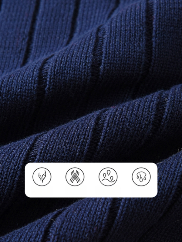 Cardigan copii tricotat în dungi, stil academie, guler în V, mâneci lungi, închidere cu nasturi pe un singur rând, 100% bumbac, toamnă-iarnă