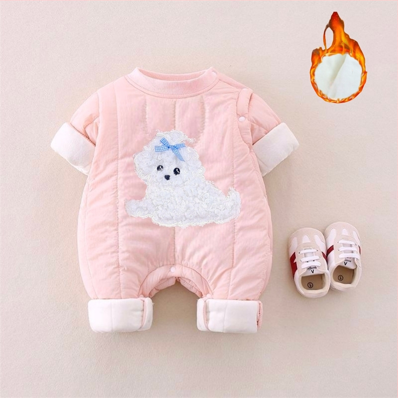 Bebični zimski kombinezon, 100% pamuk, duge rukave, unisex, prednje kopčanje na gumbe, za novorođenčad