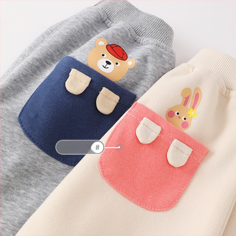 Dječje pamučne hlače za proljeće i jesen, opuštenog stila, elastični pojas, 52% pamuk, za uzrast 1-3 godina