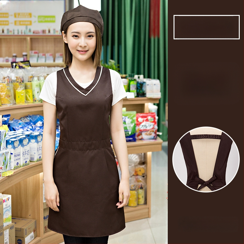 Set șorț cu pălărie, 3 piese, fără mâneci, imprimare logo, anti-murdărie, stil simplu; potrivit pentru frumusețe, mamă-copil, cofetărie, ceai cu lapte, magazine de fructe