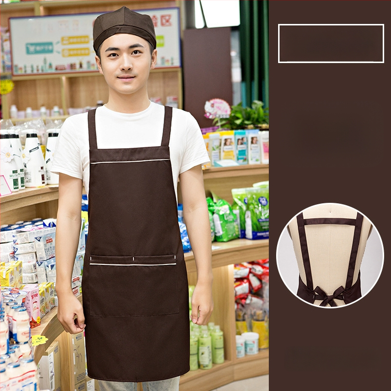 Set șorț cu pălărie, 3 piese, fără mâneci, imprimare logo, anti-murdărie, stil simplu; potrivit pentru frumusețe, mamă-copil, cofetărie, ceai cu lapte, magazine de fructe