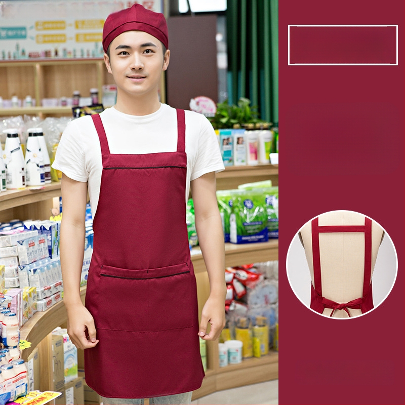 Set șorț cu pălărie, 3 piese, fără mâneci, imprimare logo, anti-murdărie, stil simplu; potrivit pentru frumusețe, mamă-copil, cofetărie, ceai cu lapte, magazine de fructe