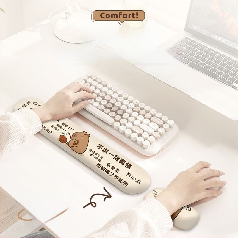 Padă de birou cu suport pentru încheietură - silicon, o singură față, design birou, stil trend național