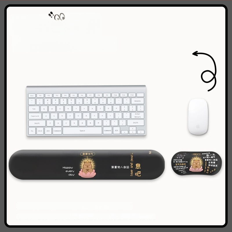 Padă de birou cu suport pentru încheietură - silicon, o singură față, design birou, stil trend național