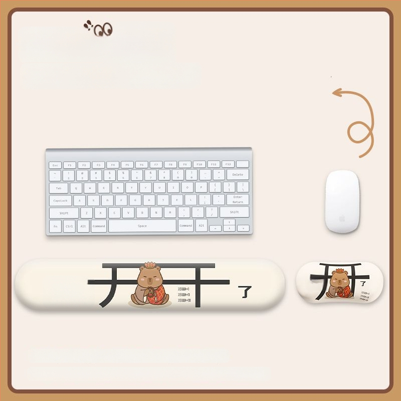 Padă de birou cu suport pentru încheietură - silicon, o singură față, design birou, stil trend național