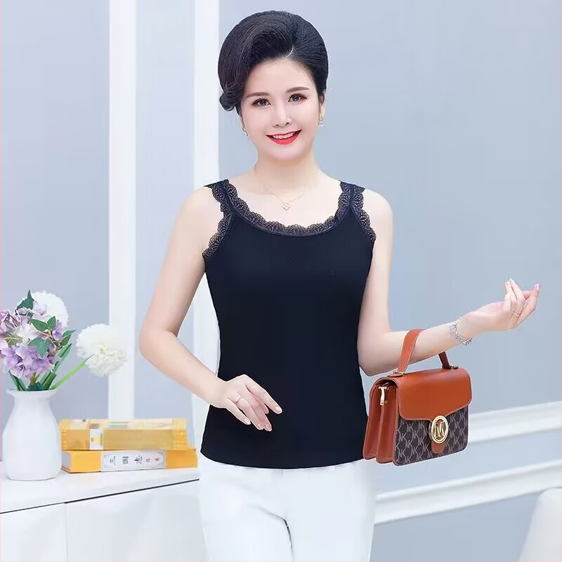 Top din dantelă din modal-viscoză, croială Slim, bretele tip sling, lungime normală, vară 2024