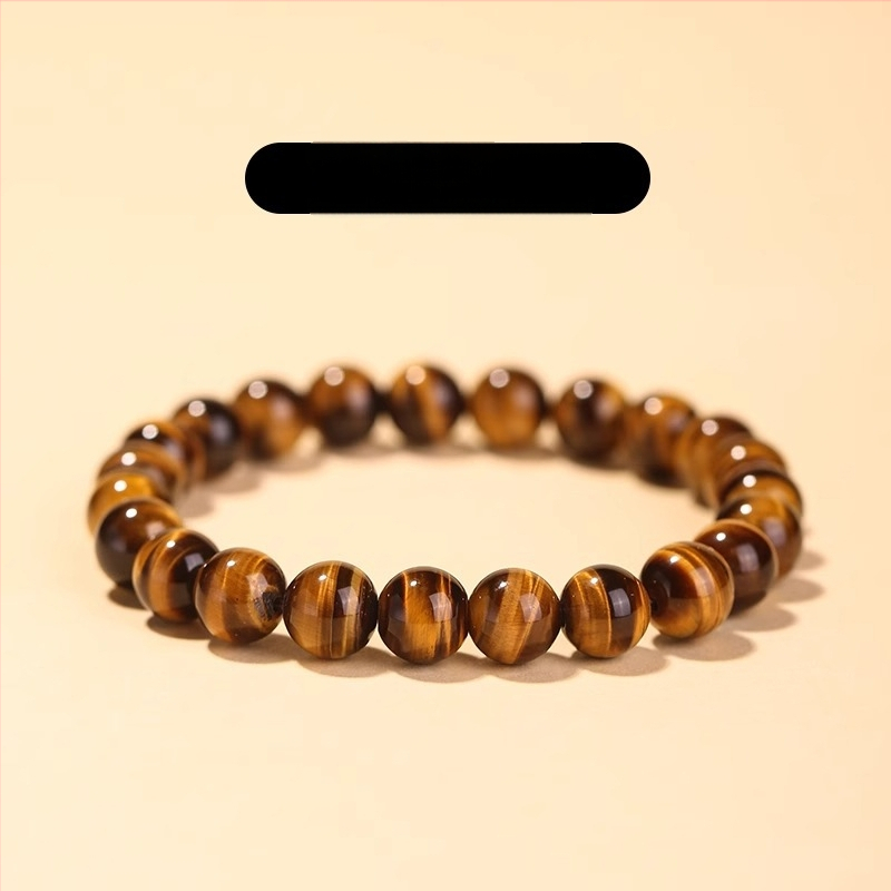 Brățară din ochiul de tigru galben natural, unisex, stil etnic, retro literar-artistic (Unisex; Stil etnic; Retro literar-artistic; Primăvara 2024)