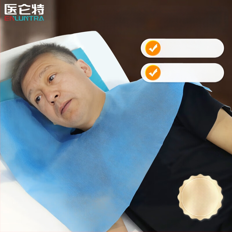 Bib pentru adulți Yilunte, impermeabil și rezistent la murdărie, țesătură de prosop, fibră de poliester, model în dungi