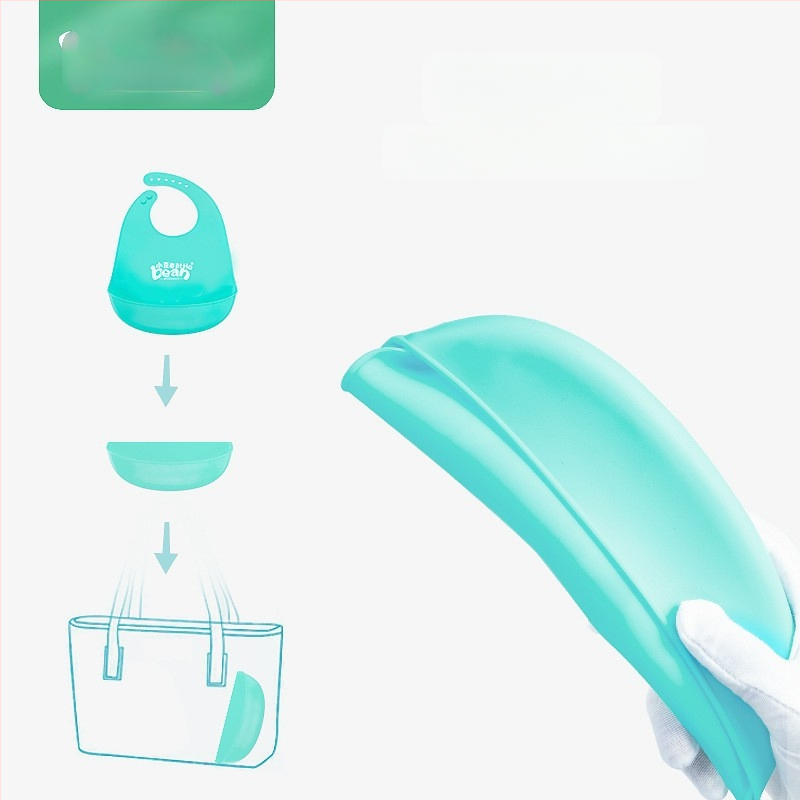 Bibe din silicon pentru copii mici – impermeabile, ultra-subțiri, de înaltă calitate alimentară; model desen animat; vârsta 1–3 ani