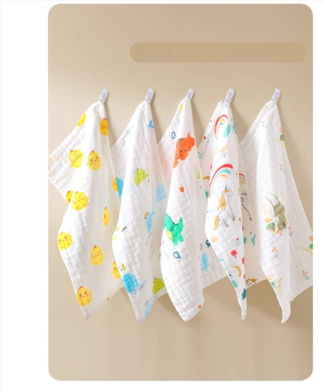 Prosop din tifon de bumbac cu șase straturi pentru față și salivă, potrivit pentru copii 3–8 ani, Primăvara 2025