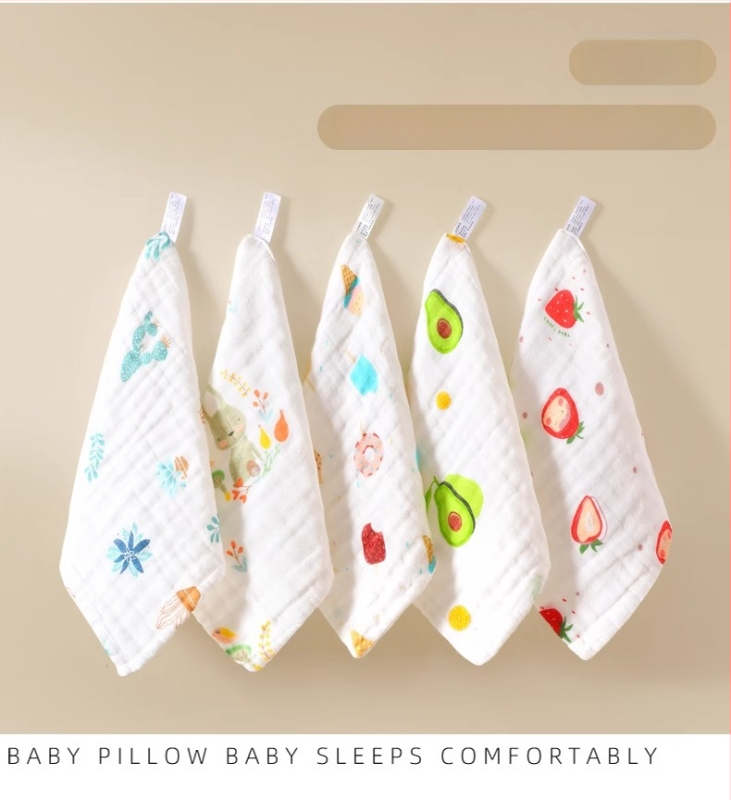 Prosop din tifon de bumbac cu șase straturi pentru față și salivă, potrivit pentru copii 3–8 ani, Primăvara 2025