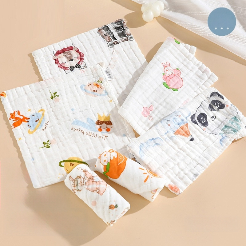 Prosop din tifon de bumbac cu șase straturi pentru față și salivă, potrivit pentru copii 3–8 ani, Primăvara 2025