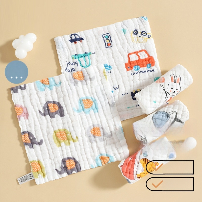 Prosop din tifon de bumbac cu șase straturi pentru față și salivă, potrivit pentru copii 3–8 ani, Primăvara 2025