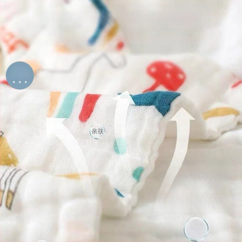 Prosop din tifon de bumbac cu șase straturi pentru față și salivă, potrivit pentru copii 3–8 ani, Primăvara 2025