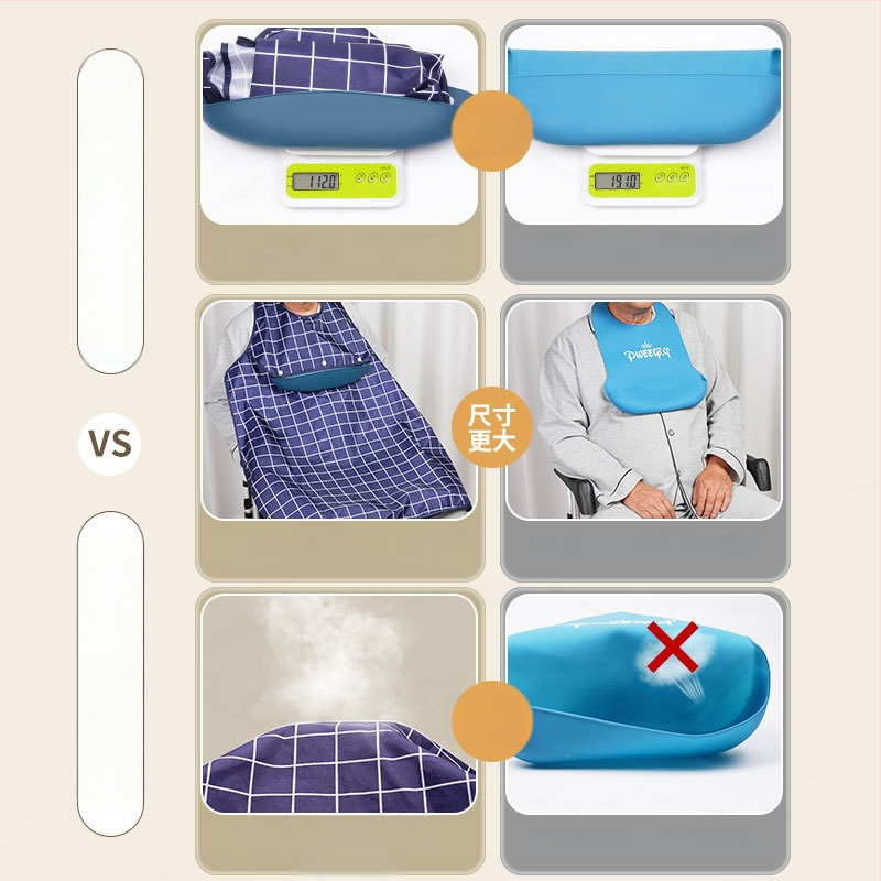 Hfine Adult Bib – Bavetă pentru adulți, detașabilă din bumbac pentru hrănire, unisex