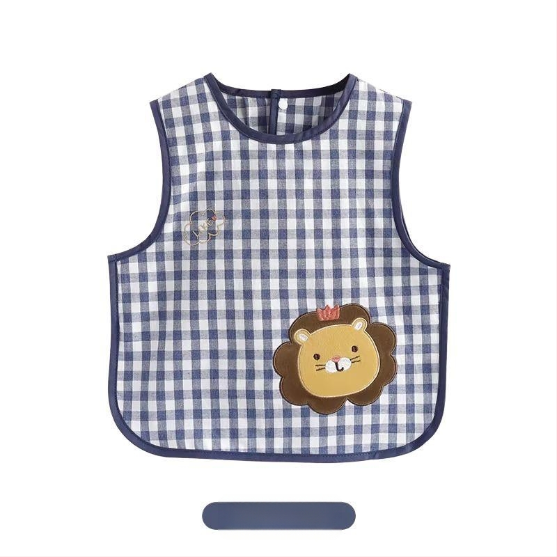 Bibs de masă impermeabili pentru copii, rezistenți la pete, fără mâneci, din bumbac, pentru vârsta 3–8 ani