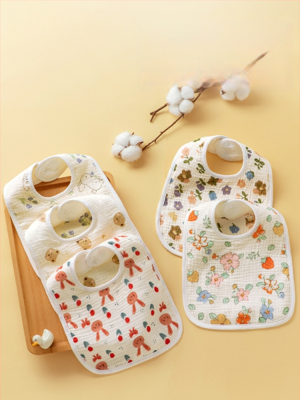 Bibs pentru bebeluși Tip A, în formă U, din bumbac țesut, impermeabil, pentru sugari și copii 1–3 ani