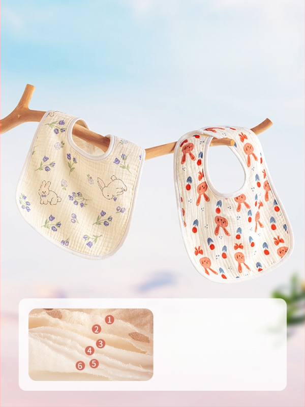 Bibs pentru bebeluși Tip A, în formă U, din bumbac țesut, impermeabil, pentru sugari și copii 1–3 ani