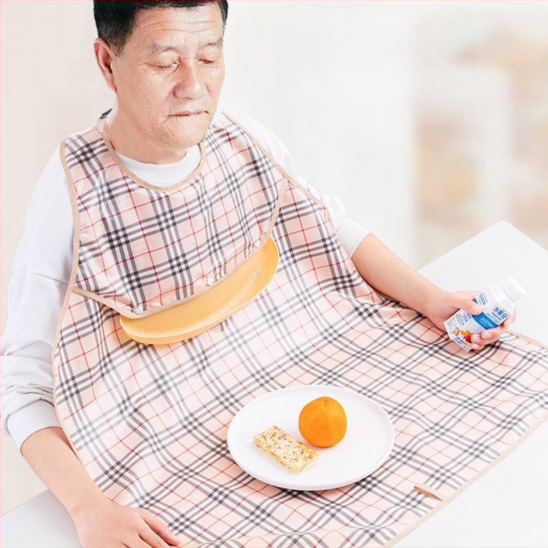 Bibs impermeabile pentru copii, halat cu guler, poliester cu model grilă