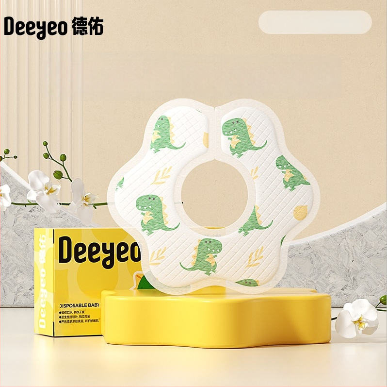 Prosop de saliva pentru bebeluși, de unică folosință — absorbant, material nețesut termic, imprimeu, Clasa A