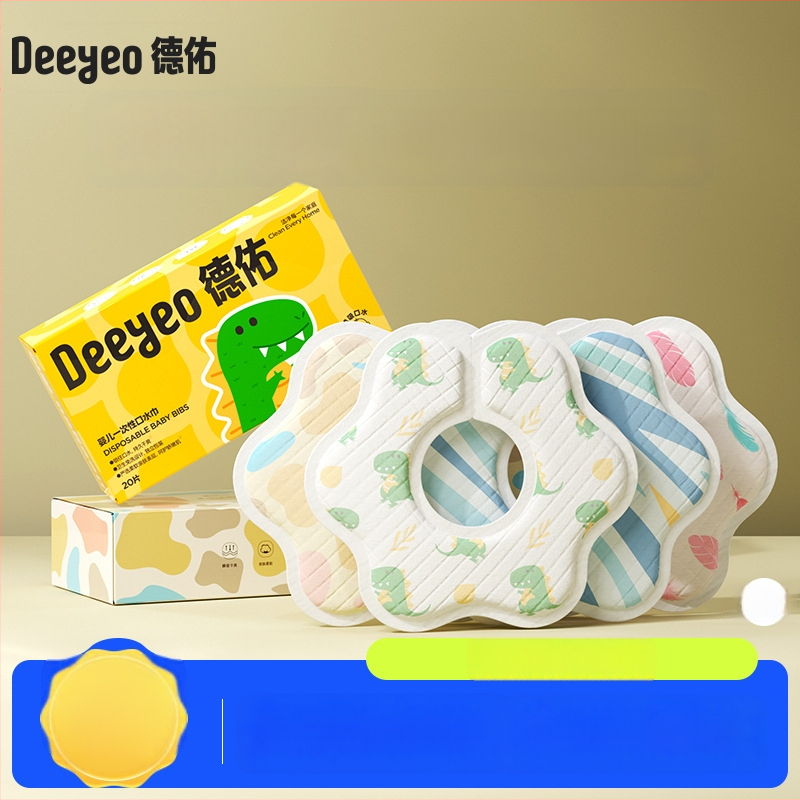 Prosop de saliva pentru bebeluși, de unică folosință — absorbant, material nețesut termic, imprimeu, Clasa A