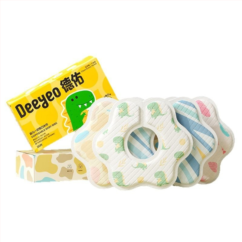 Prosop de saliva pentru bebeluși, de unică folosință — absorbant, material nețesut termic, imprimeu, Clasa A