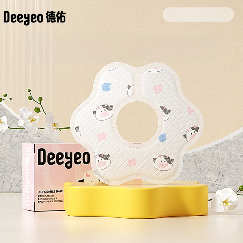 Prosop de saliva pentru bebeluși, de unică folosință — absorbant, material nețesut termic, imprimeu, Clasa A