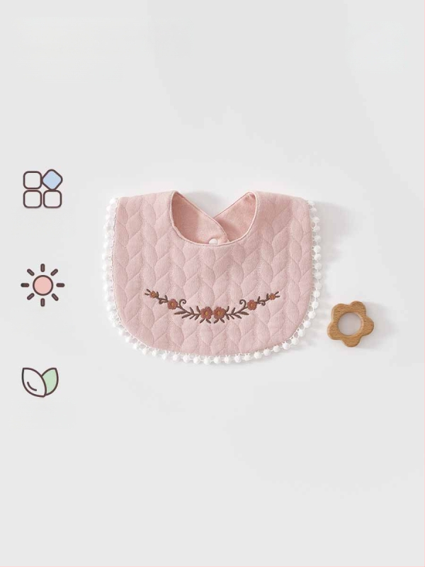 Bebeluș bib cu design cu trei straturi, din bumbac 100%, absorbant pentru saliva, pentru copii 0–3 ani