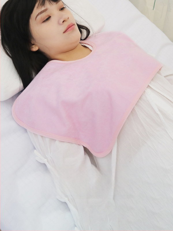 Prosop-bib pentru salivă pentru mese și medicamente, fibre de bambus, barieră impermeabilă, model solid