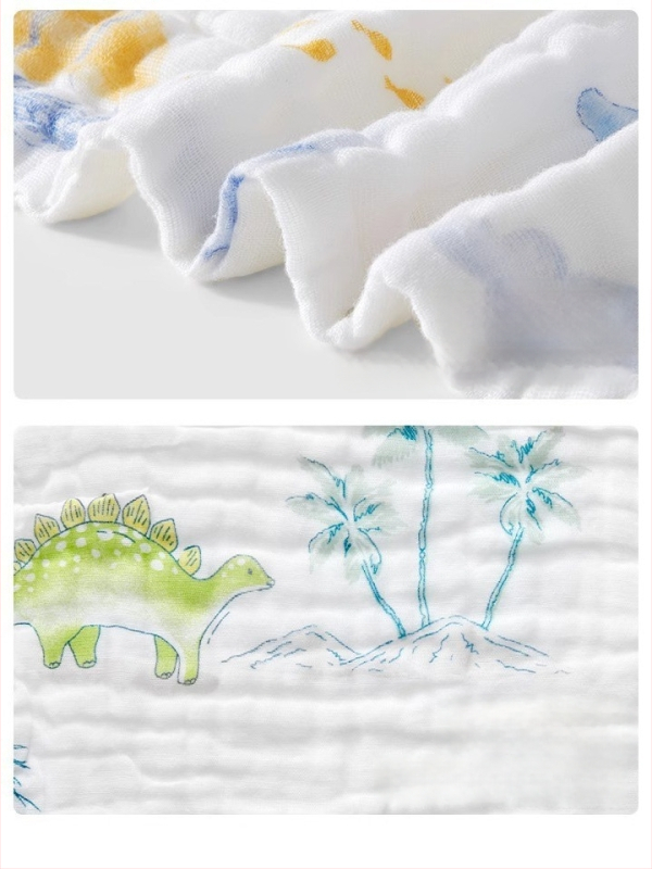 Bibs pentru sugari și copii mici, din tifon și bumbac 100%, absorbant, modele animale, desene animate sau flori