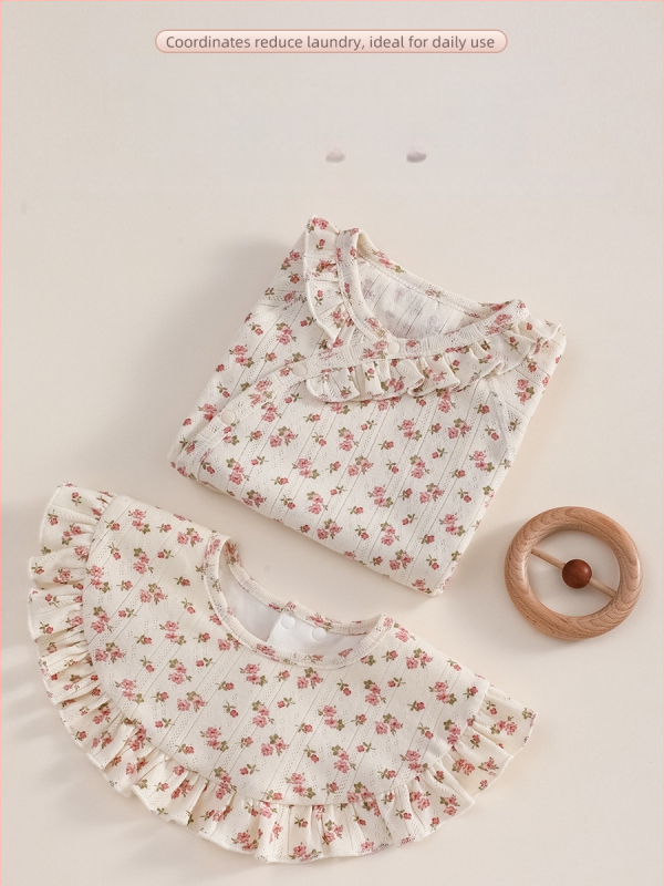 Bibe dublu față impermeabil din bumbac (>95%), cu imprimeu desen animat, pentru copii 0–1 ani, mărime mărită