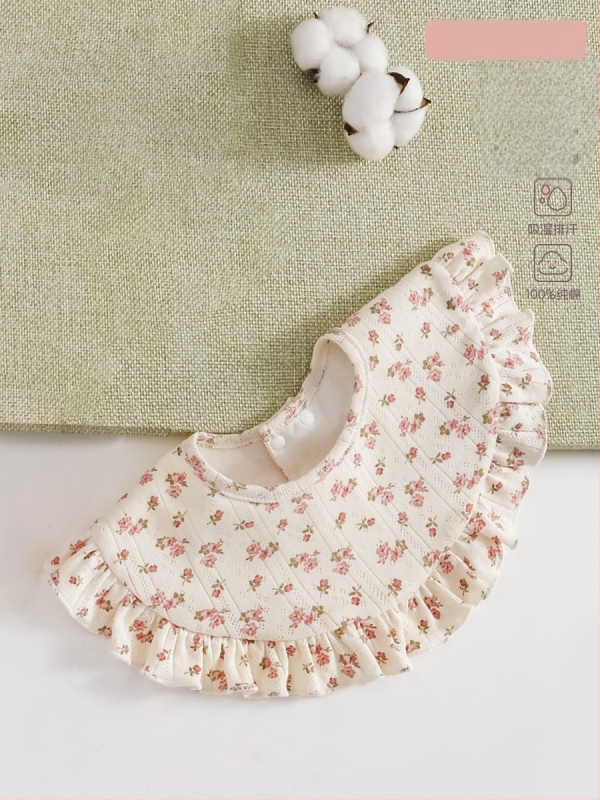 Bavetă de salivă pentru bebeluți, cu două fețe, impermeabilă și respirabilă, din bumbac pur (>95%), destinată nou-născuților 0–1 ani, model desen animat, unisex