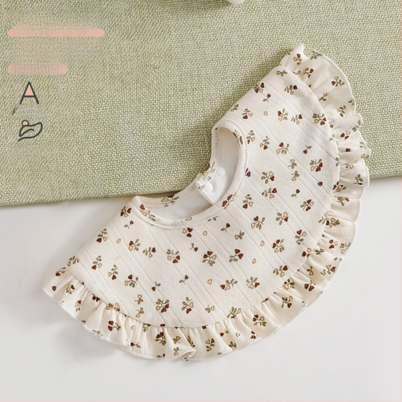 Bavetă de salivă pentru bebeluți, cu două fețe, impermeabilă și respirabilă, din bumbac pur (>95%), destinată nou-născuților 0–1 ani, model desen animat, unisex