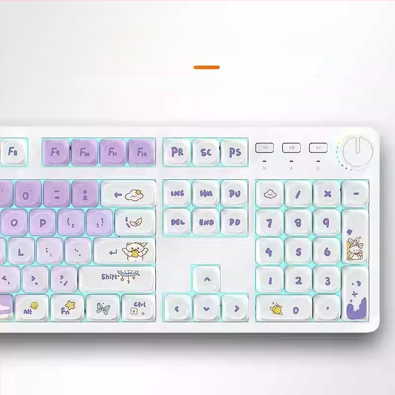 Zhuoqi mechaninė klaviatūra, 104 klavišai, žalieji jungikliai, laidinis ryšys, 1,6 m kabelis, vieno spalvos apšvietimas