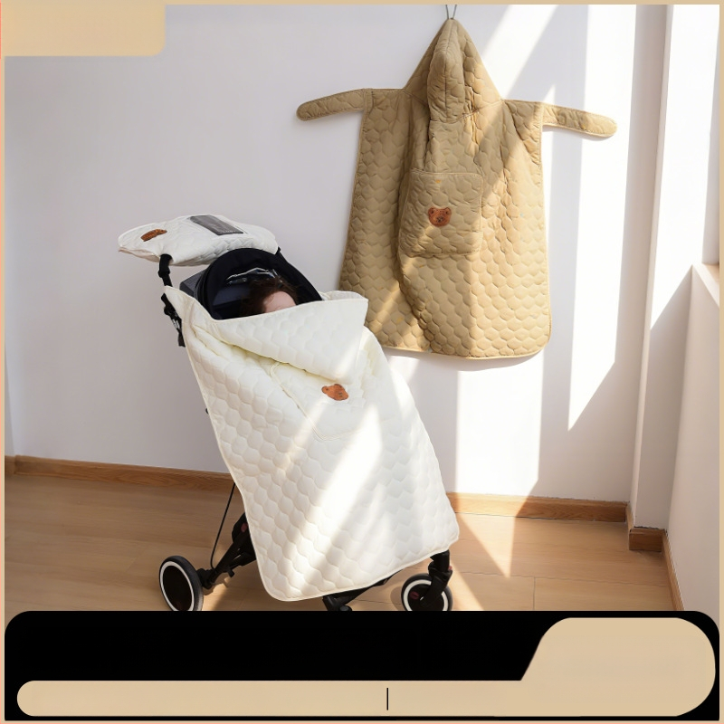 Koreai stílusú babakocsi szélvédő pléd őszi-téli időszakra, 300–500 g kevert anyag, újszülötttől 6 éves korig