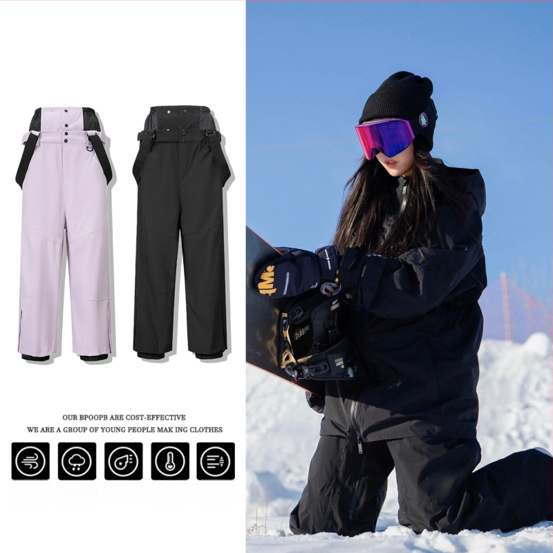 2025 Muške outdoor hlače za snijeg, otporne na vjetar i vodootporne, s fleece podstavom, tople za planinarenje i skijanje, slobodan straight kroj